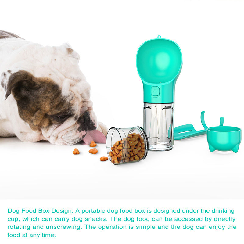 Botella 3 en 1 para Perros – Agua, Comida y Bolsas
